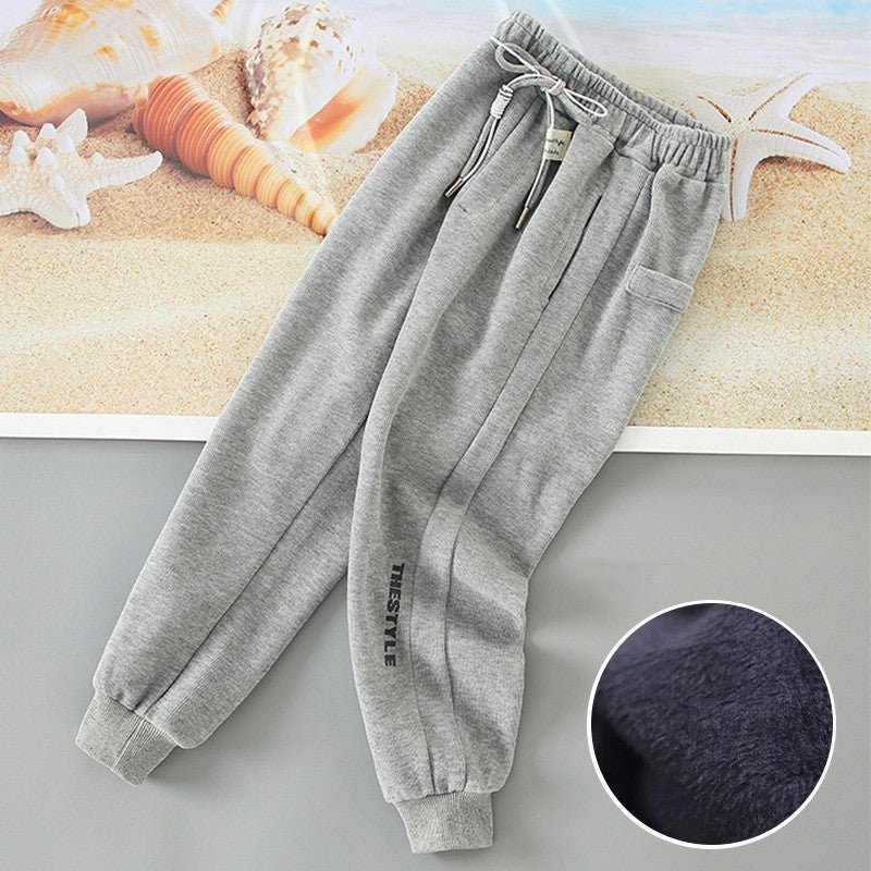 Pure Cotton Plus Velvet Loose Casual sweatpants - TE&EM.inc